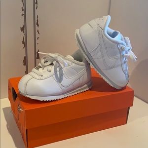 White Nike Cortez Toddler Sneakers